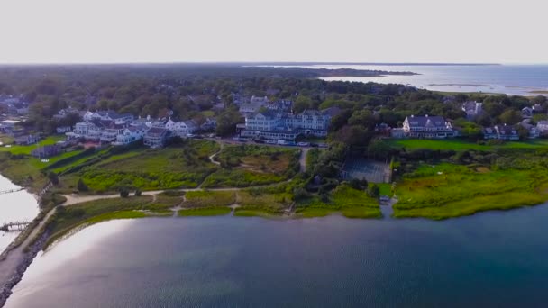 Aerial Shot Edgartown Martha Vineyard Massachusetts — ストック動画