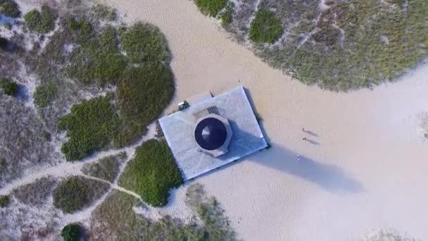 Aerial Shot Edgartown Lighthouse Martha Vineyard Massachusetts — Stok video