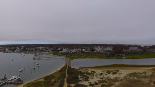 Aerial Shot Edgartown Martha Vineyard Massachusetts — 图库视频影像