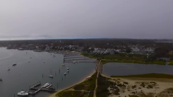 Flygfoto Edgartown Martha Vineyard Massachusetts — Stockvideo