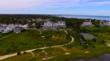 Edgartown, Martha 's Vineyard, Massachusetts' in hava görüntüleri.