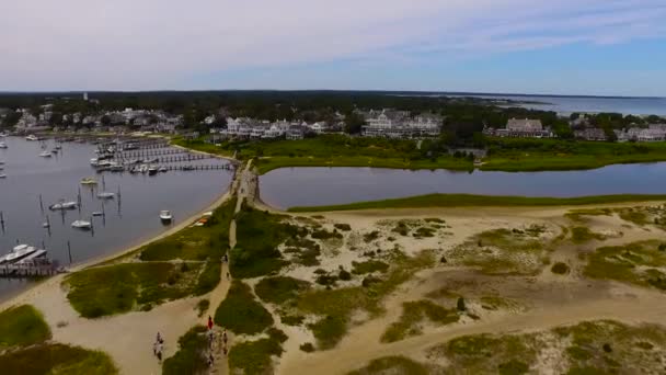 Aerial Shot Edgartown Martha Vineyard Massachusetts — ストック動画