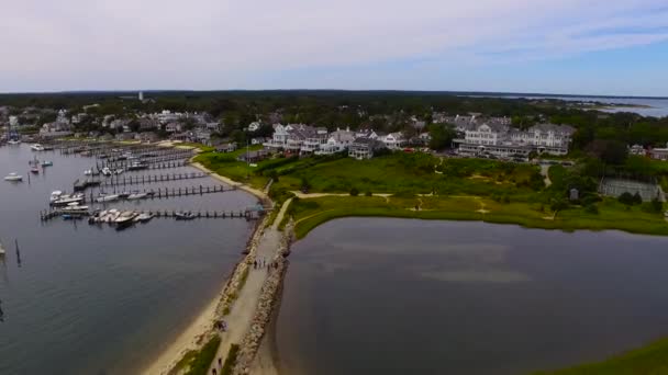Aerial Shot Edgartown Martha Vineyard Massachusetts — Stockvideo