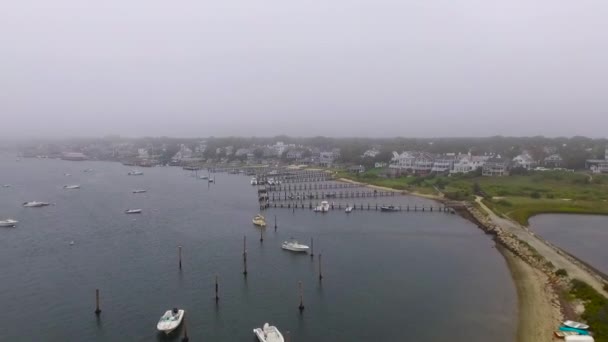 Flygfoto Edgartown Martha Vineyard Massachusetts — Stockvideo