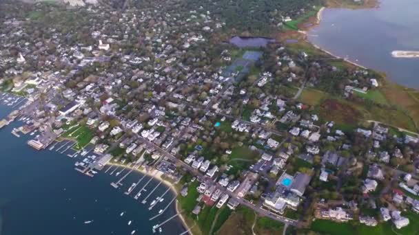 马萨诸塞州Martha Vineyard Edgartown的空中拍摄 — 图库视频影像