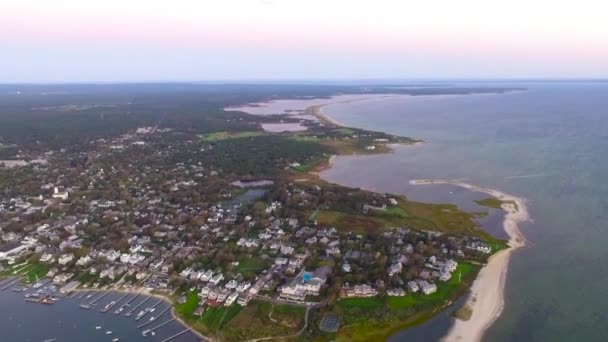 Aerial Shot Edgartown Martha Vineyard Massachusetts — Stockvideo
