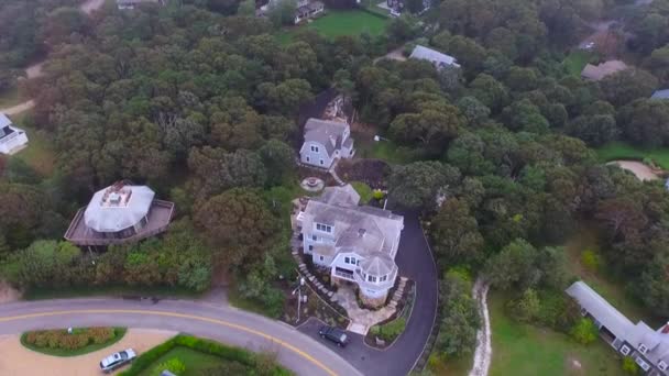 Rekaman Udara Rumah Musim Panas Oak Bluffs Martha Vineyard Usa — Stok Video
