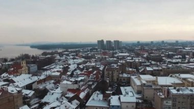 Zemun 'un kışın havadan çekilmiş görüntüleri, Belgrad ve Sırbistan