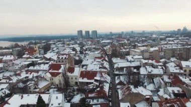 Zemun 'un kışın havadan çekilmiş görüntüleri, Belgrad ve Sırbistan