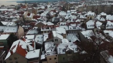 Zemun 'un kışın havadan çekilmiş görüntüleri, Belgrad ve Sırbistan