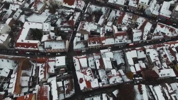 Aerial Shot Zemun Winter Belgrade Serbia — стокове відео