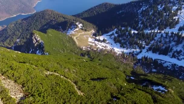 Aerial Footage Herzogstand Mountain Germany — Vídeo de Stock
