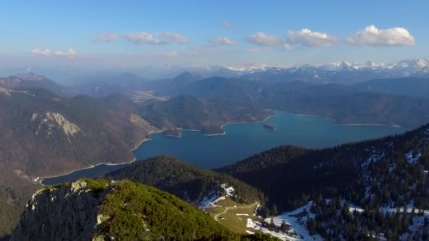 Aerial Footage Herzogstand Mountain Germany — Video Stock