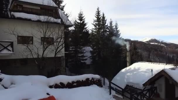 Luftaufnahme Des Schneebedeckten Berges Kopaonik Serbien — Stockvideo