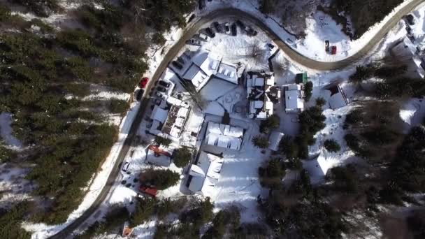 Luchtfoto Van Besneeuwde Berg Kopaonik Servië — Stockvideo