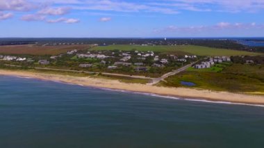 Martha 's Vineyard' daki güzel South Beach 'in hava görüntüsü. Massachusetts 'te. Birleşik Devletler