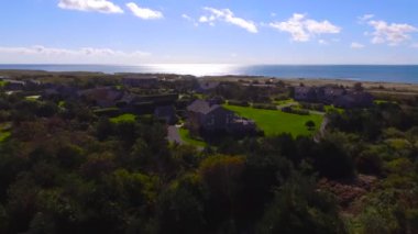 Martha 's Vineyard' daki güzel South Beach 'in hava görüntüsü. Massachusetts 'te. Birleşik Devletler
