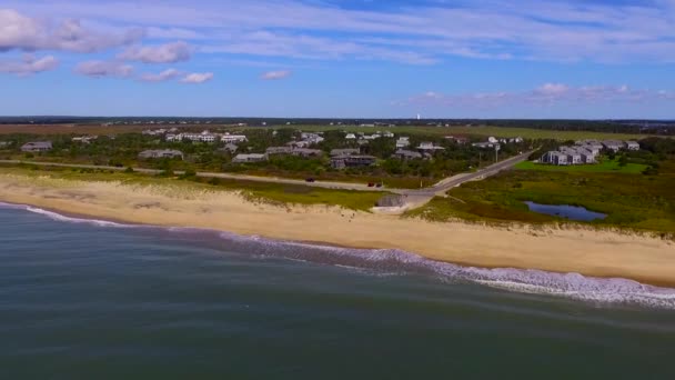 Aerial Shot Beautiful South Beach Martha Vineyard Massachusetts United States — Stock Video