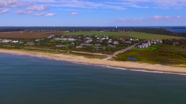Martha Vineyard Daki Güzel South Beach Hava Görüntüsü Massachusetts Birleşik — Stok video