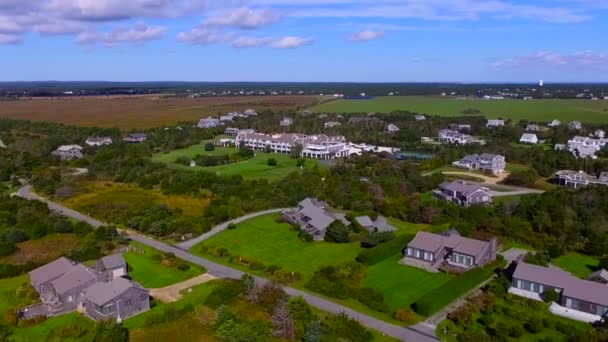 Luchtfoto Van Het Prachtige South Beach Martha Vineyard Massachusetts Verenigde — Stockvideo