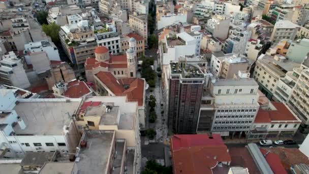 Vista Aérea Acrópolis Atenas Grecia Amanecer Verano Drone Disparo Rayos — Vídeo de stock