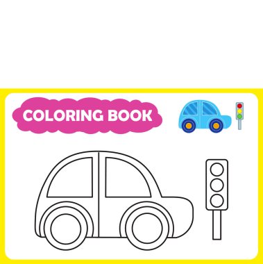 Çocuk boyama kitabı şablonu. Vektör çizimi. taşıma