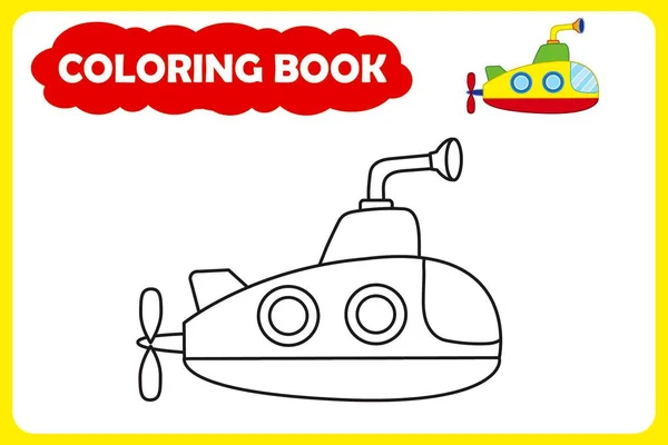 Template Children Coloring Book Vector Illustration Transport — Vector de stock