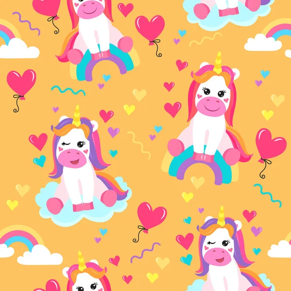 Çocuklar için çizgi film tarzında tek boynuzlu atlar olan renksiz desenler. vektör illüstrasyonu