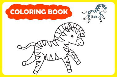 Çocuklar için boyama kitabı. Afrikalı hayvanın vektör çizimi