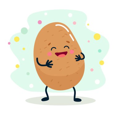 Neşeli yüzlü bir sebze. Vektör illüstrasyonu beyaz arkaplanda izole edildi