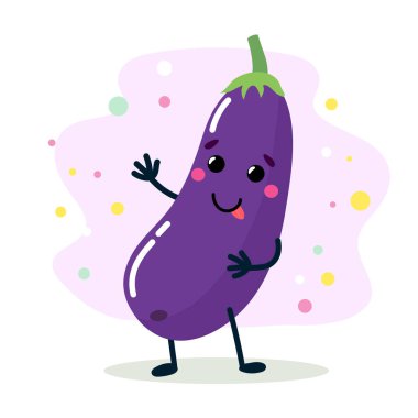 Neşeli yüzlü bir sebze. Vektör illüstrasyonu beyaz arkaplanda izole edildi