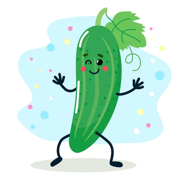 Ein Gemüse Mit Einem Fröhlichen Gesicht Vektor Illustration Isoliert Auf — Stockvektor