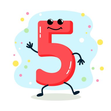 Numara. İnsanlaştırılmış karakter. vektör illüstrasyonu