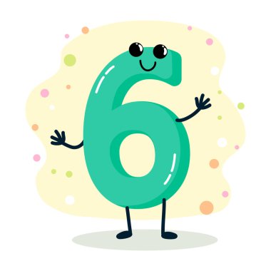 Numara. İnsanlaştırılmış karakter. vektör illüstrasyonu