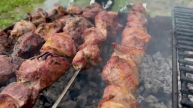 Şiş kebap ızgarada kızartılmış