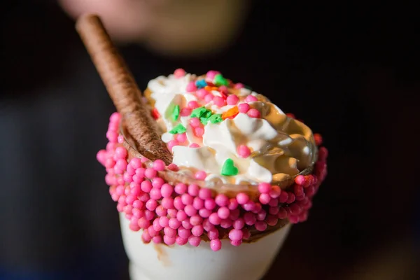 Milkshake Chocolate Topping — 스톡 사진