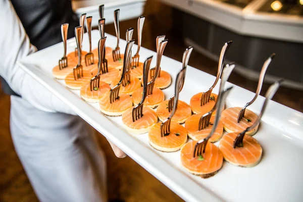 Lots Sandwiches Salmon — Stock Photo, Image