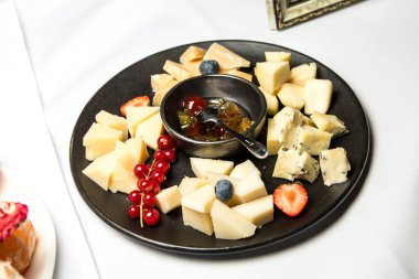 Cheese plate. Parmesan, blue cheese