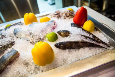 Pazarda buzda taze balık