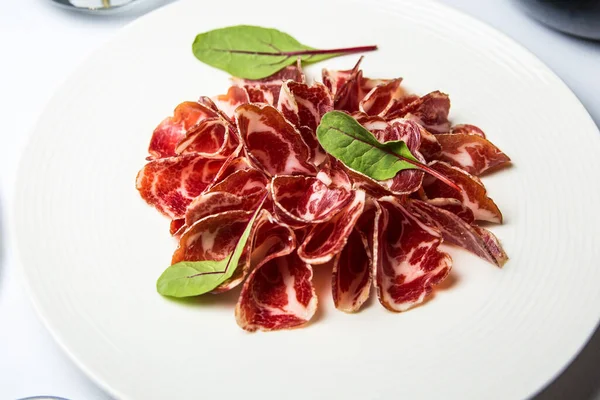 Basturma Meat Slices Plate —  Fotos de Stock