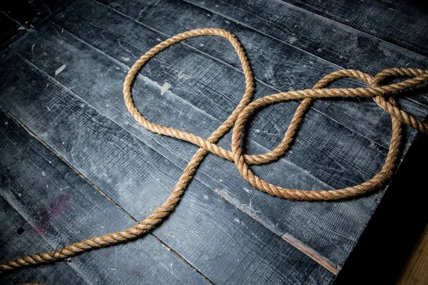 Rope Wooden Background — Stock Photo, Image