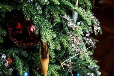 Arka plan için güzel bir Noel kompozisyonu yakın plan çekimi