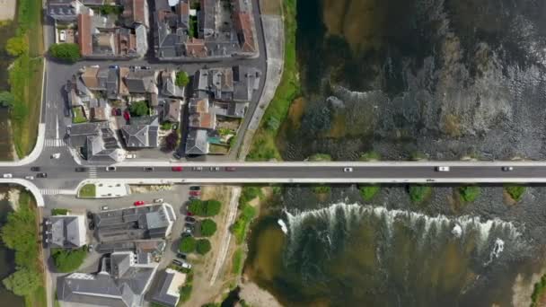 Loire Nehrinin Üzerindeki Pont Marechal Leclerc Hava Manzarası Dan Alınan — Stok video