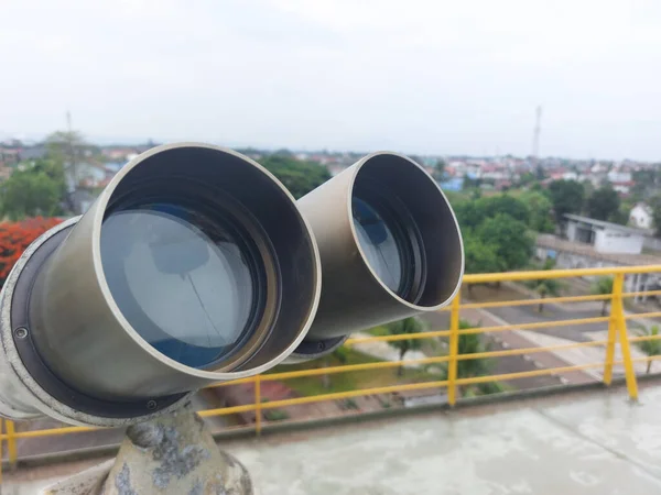 View Binoculars Ready Used See Something Far Away — Fotografia de Stock