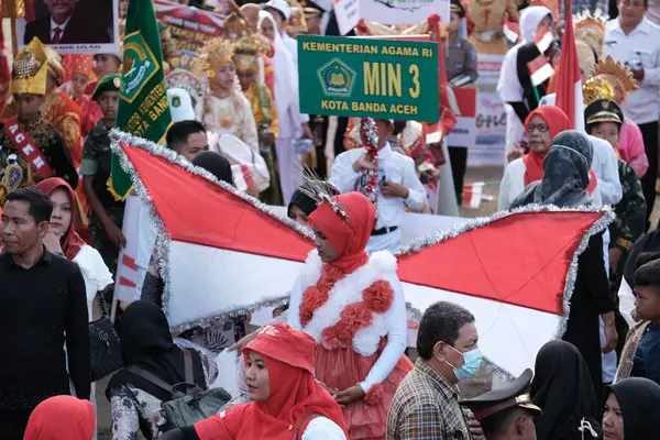 Banda Aceh Indonesia Agosto 2022 Una Ragazza Che Partecipa Festival — Foto Stock