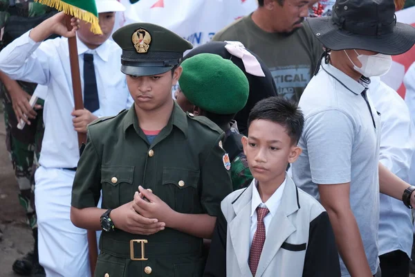 Banda Aceh Indonésia Agosto 2022 Duas Crianças Vestindo Trajes Uma — Fotografia de Stock