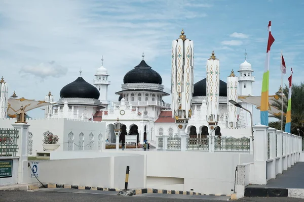 Banda Aceh Indonesia Agosto 2022 Gran Mezquita Baiturrahman Blanco Negro —  Fotos de Stock