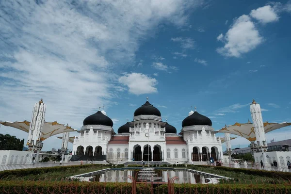 Banda Aceh Endonezya Ağustos 2022 Baiturrahman Büyük Camii Fotoğrafı Sabah — Stok fotoğraf