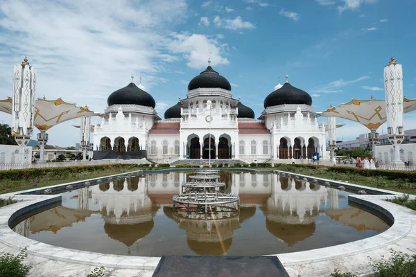 Banda Aceh Indonesia August 2022 Beautiful Baiturrahman Aceh Grand Mosque — Stock Photo, Image