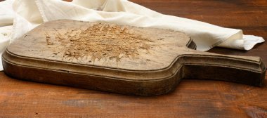 boş dikdörtgen ahşap mutfak tahtası masa, üst görünüm, boşluk kopyala